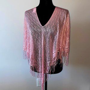 Pink Thin  Shawl Poncho Summer One Size Fits All